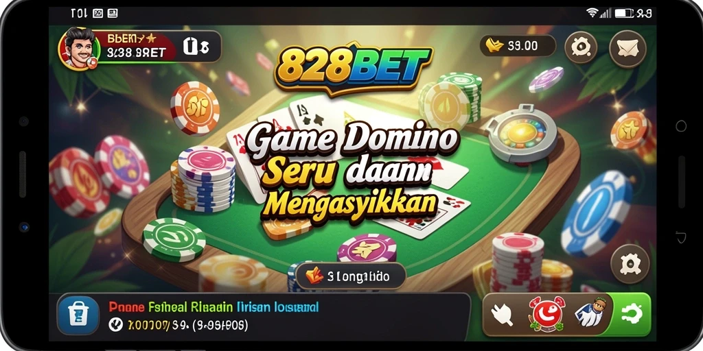Tangkapan layar menampilkan gameplay seru dalam aplikasi Domino 828BET.
