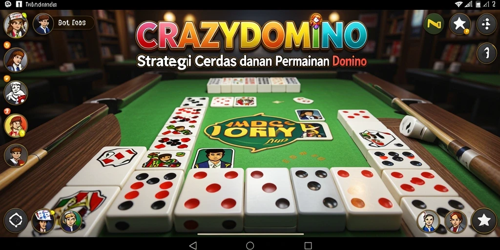 Screenshot utama <strong>CRAZYDOMINO</strong> menunjukkan gameplay seru dan strategis yang menantang.