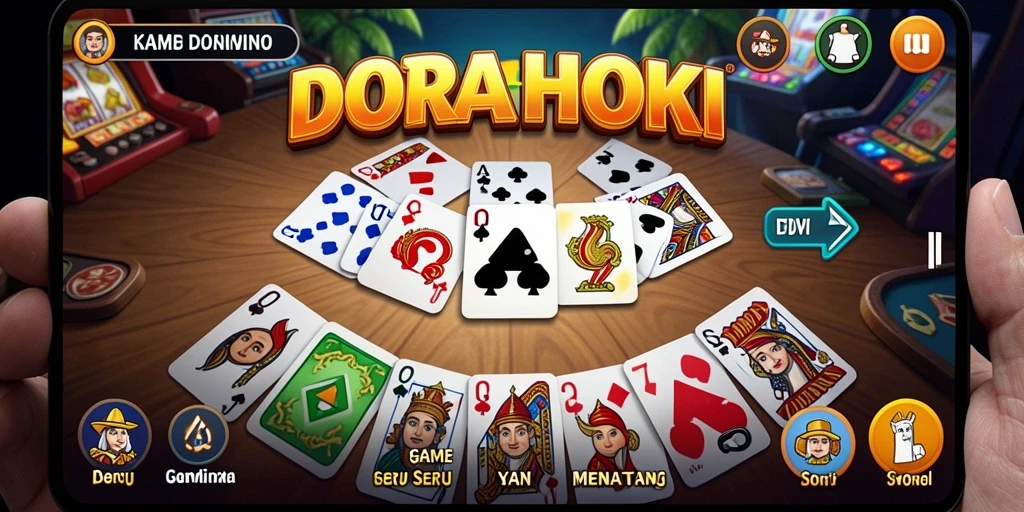Tampilan gameplay DORAHOKI yang mendebarkan dan seru.
