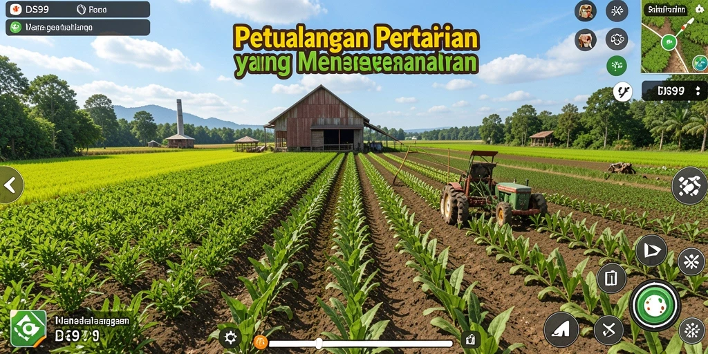 Screenshot utama DS99 menampilkan gameplay seru bertani.