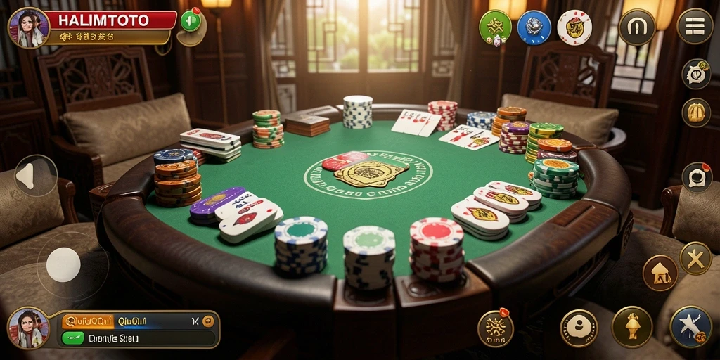 Tampilan gameplay QiuQiu yang seru dan mendebarkan di HALIMTOTO.