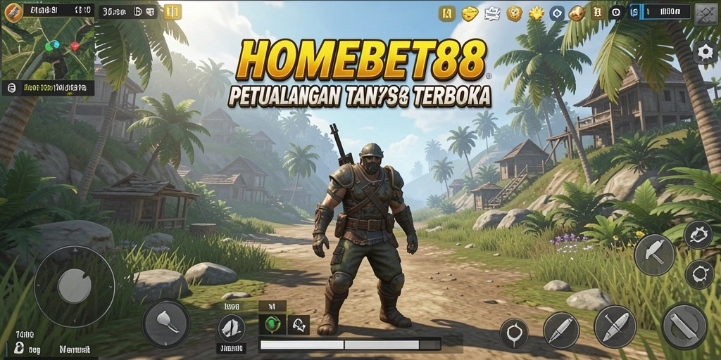 Tangkapan layar HOMEBET88 menampilkan karakter sedang menjelajahi dunia terbuka yang luas.