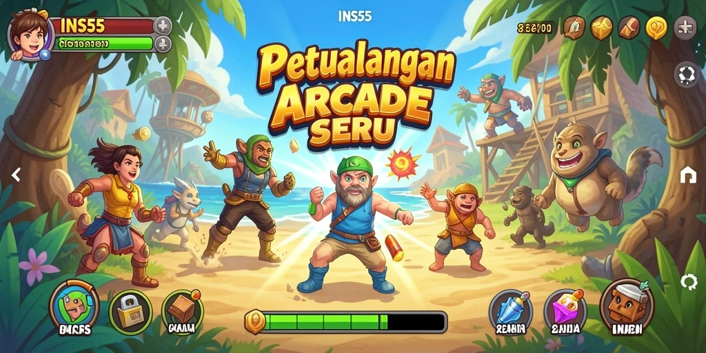 Menampilkan gameplay seru dari game Arcade INS55.