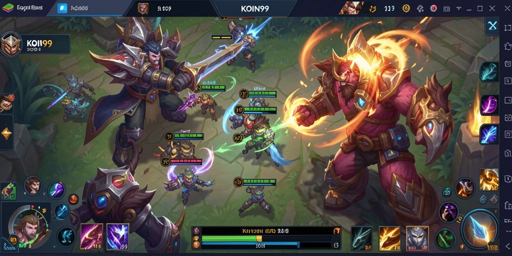 Gameplay KOIN99 yang intens dan menarik.