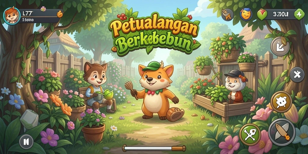 Tampilan gameplay L777 yang menawan dengan suasana bertani.