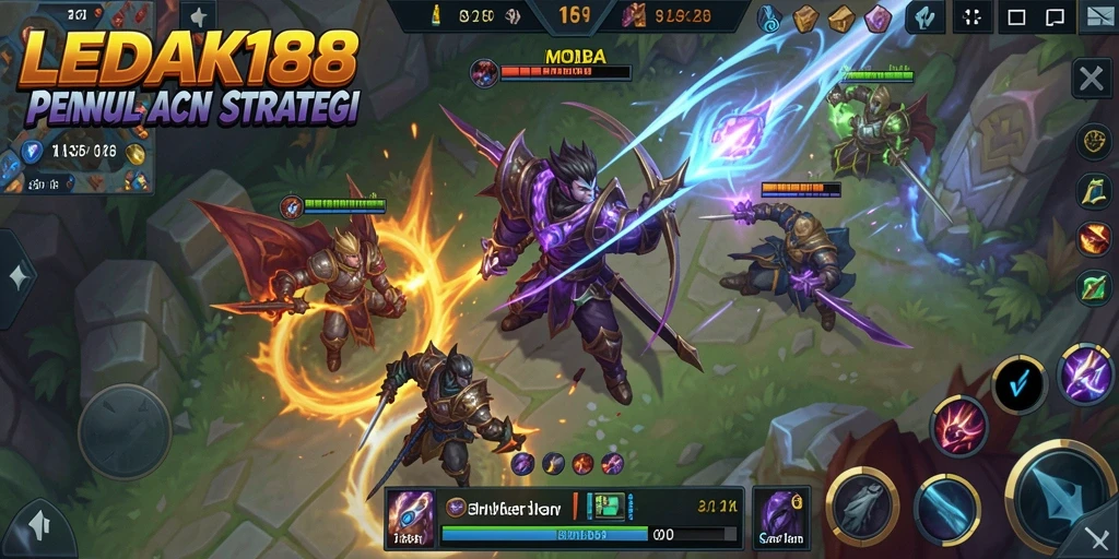 Gameplay seru <strong>LEDAK188</strong> dengan aksi MOBA mendebarkan.