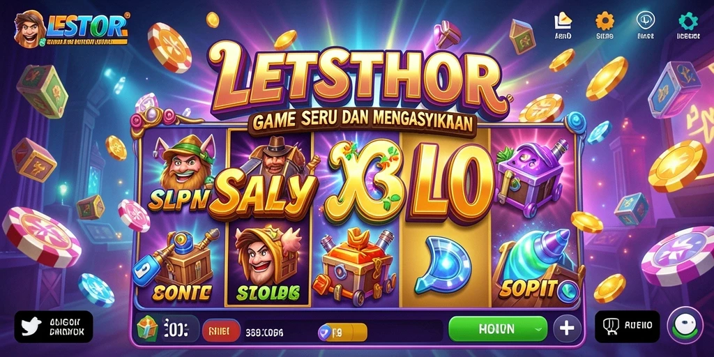 Tangkapan layar utama gameplay LETSTHOR yang menunjukkan keseruan bermain slot.