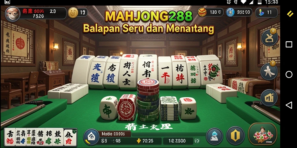 Screenshot menampilkan aksi balapan seru dalam MAHJONG288.
