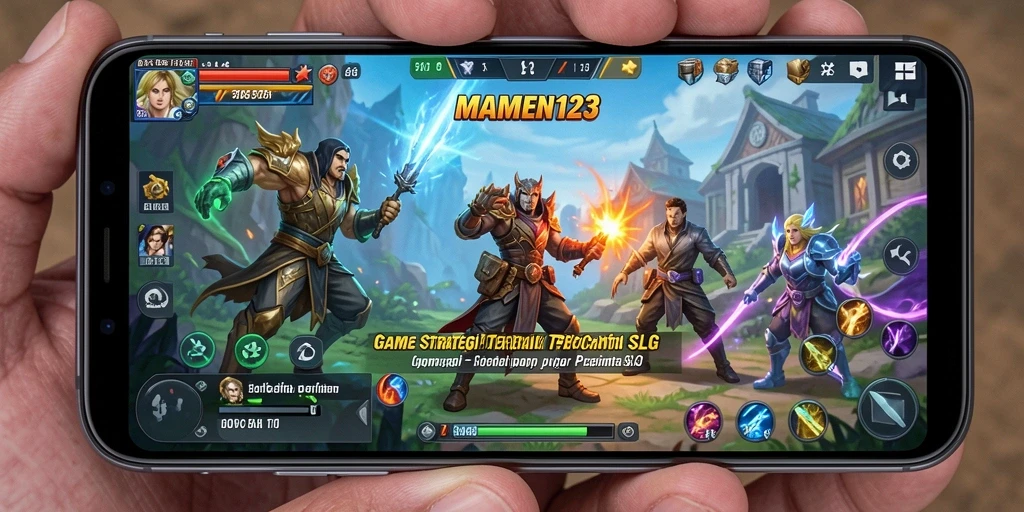 Screenshot gameplay MAMEN123 yang menunjukkan aksi pertempuran strategi.