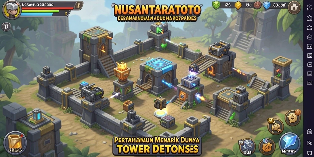 Screenshot gameplay NUSANTARATOTO yang mendebarkan di Tower Defense.