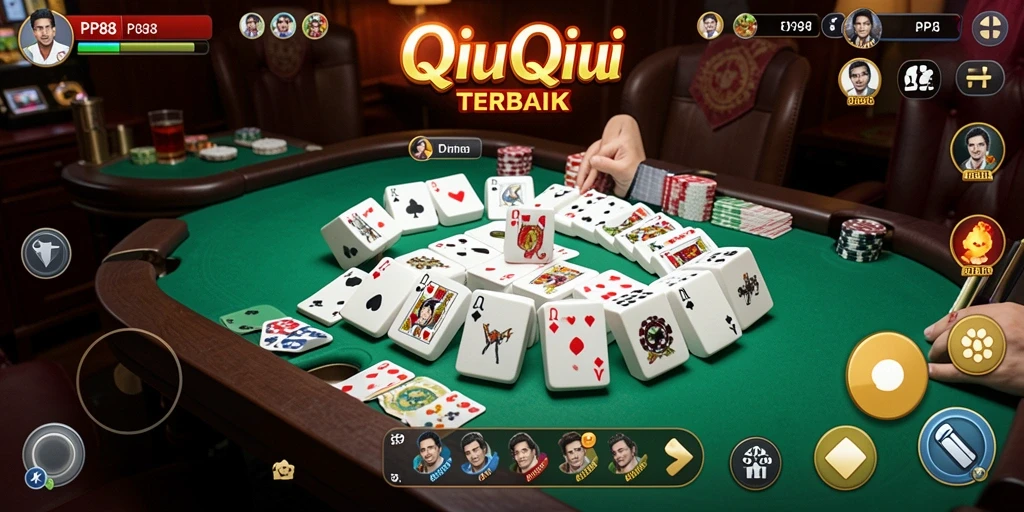 Screenshot gameplay PP88 menampilkan suasana permainan QiuQiu yang dinamis.