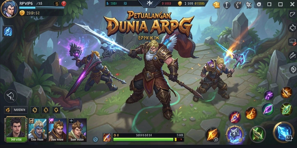Screenshot gameplay ARPG RPVIP6 yang menampilkan aksi pertarungan yang mendebarkan.