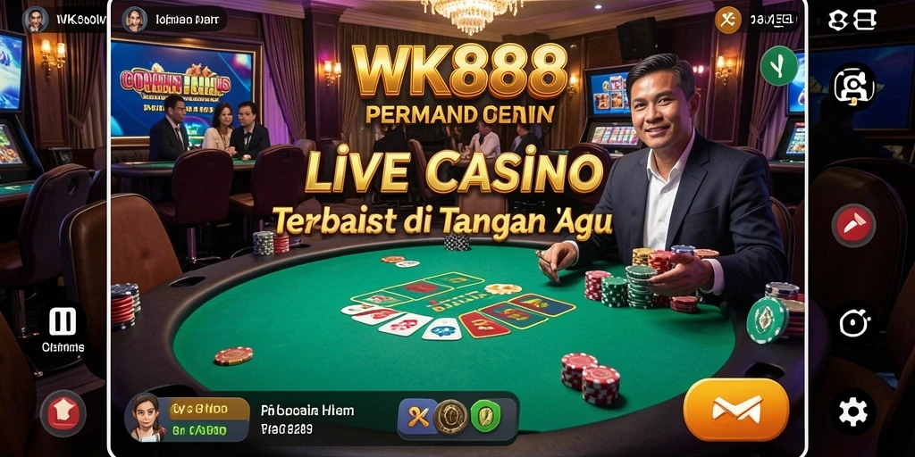 Tampilan permainan Live Casino yang menarik dan interaktif dari WK888.