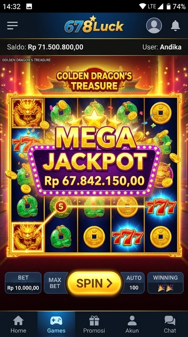 Tampilan utama aplikasi 678luck dengan navigasi yang mudah.